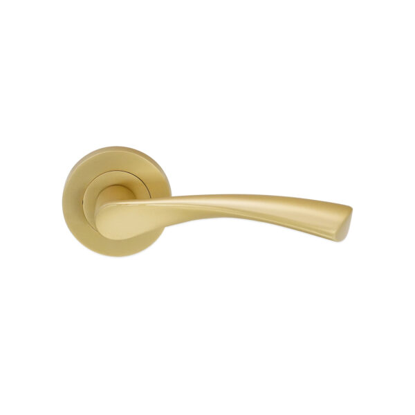 Satin Brass Mercury Lever Door Handle Set