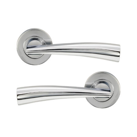 Spira Brass Polished Chrome Lego Lever Door Handle Set - Image 2