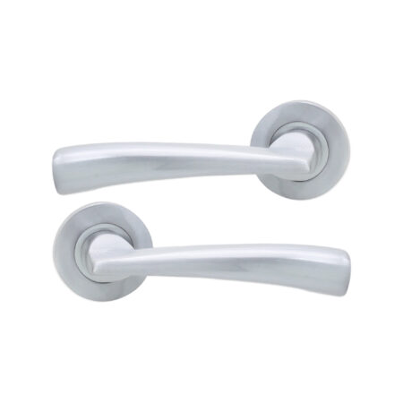 Satin Chrome Lego Lever Door Handle Set - Image 2