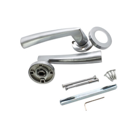 Satin Chrome Lego Lever Door Handle Set - Image 4