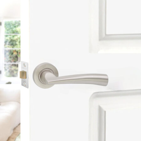 Satin Nickel Lego Lever Door Handle Set - Image 3