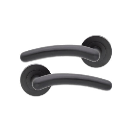 Matt Black Taurus Lever Door Handle Set - Image 2