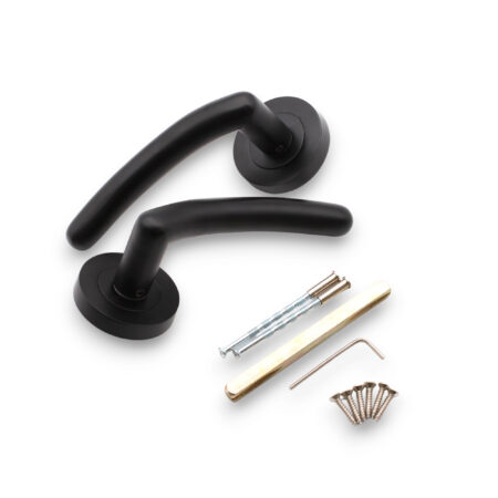 Matt Black Taurus Lever Door Handle Set - Image 4