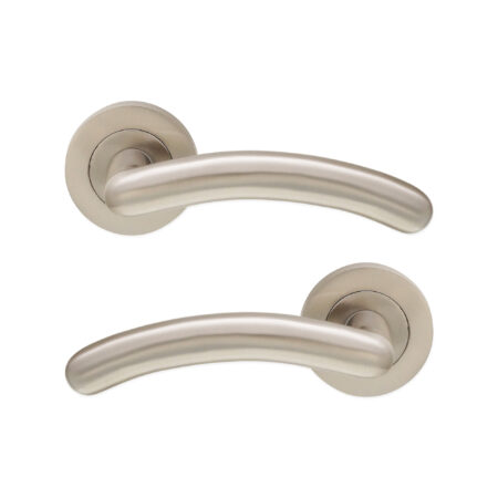 Satin Nickel Taurus Lever Door Handle Set - Image 2