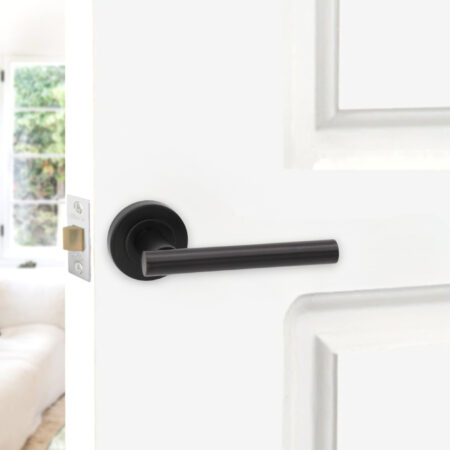 Matt Black Jura Lever Door Handle Set - Image 3