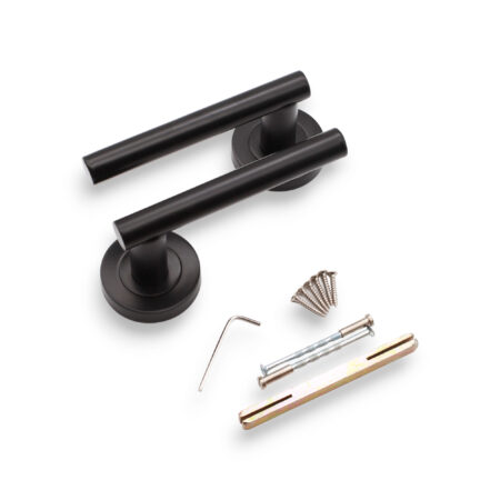 Matt Black Jura Lever Door Handle Set - Image 4