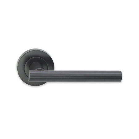 Brass Jura Lever Gun Metal Gray Door Handle Set