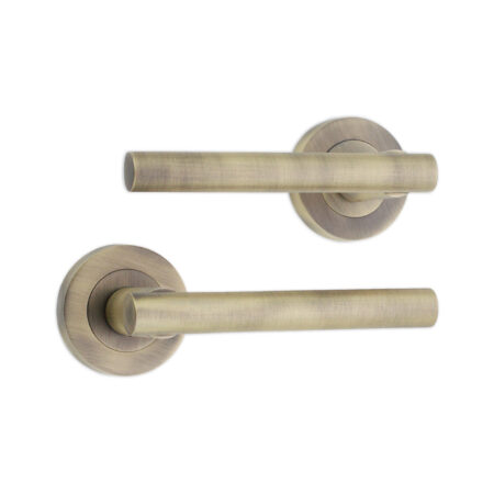 Brass Jura Lever Matt Antique Door Handle Set - Image 2