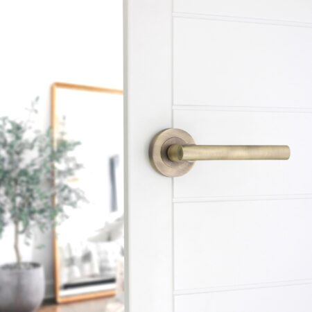 Brass Jura Lever Matt Antique Door Handle Set - Image 3