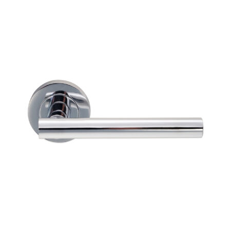 Spira Brass Polished Chrome Jura Lever Door Handle Set