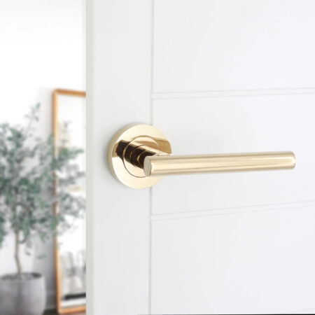 Brass Jura Lever PVD Door Handle Set - Image 3