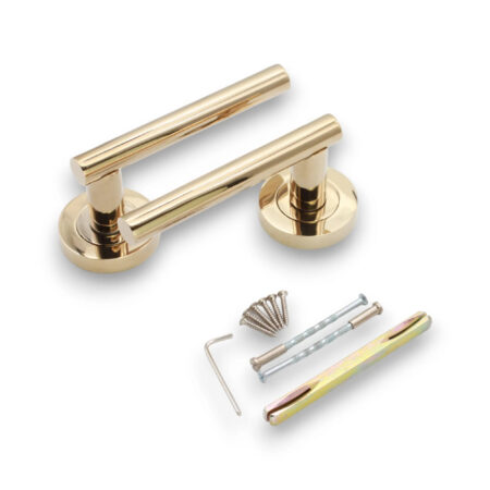 Brass Jura Lever PVD Door Handle Set - Image 4