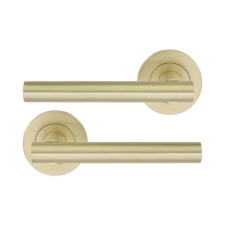Satin Brass Jura Lever Door Handle Set - Image 2