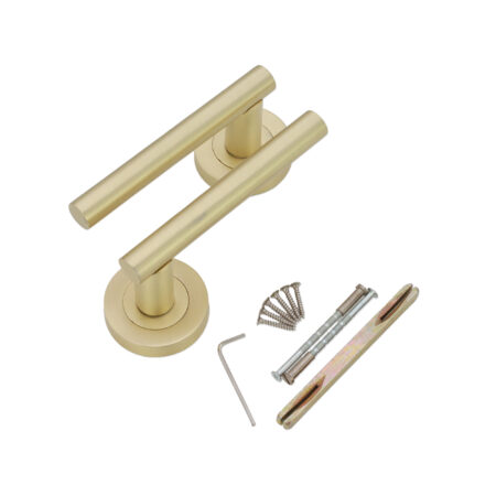 Satin Brass Jura Lever Door Handle Set - Image 4