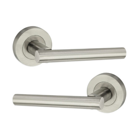 Satin Nickel Jura Lever Door Handle Set - Image 2