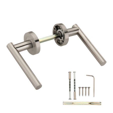 Satin Nickel Jura Lever Door Handle Set - Image 4