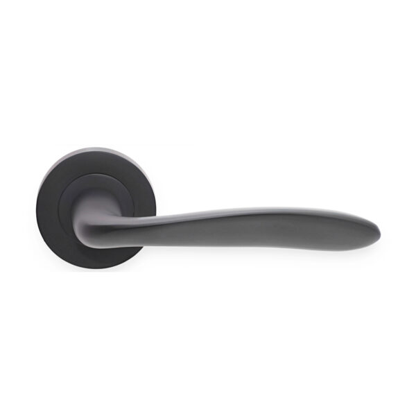 Matt Black Mars Lever Door Handle Set