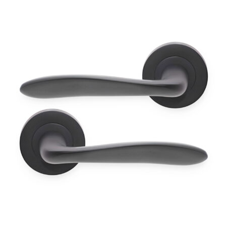 Matt Black Mars Lever Door Handle Set - Image 2