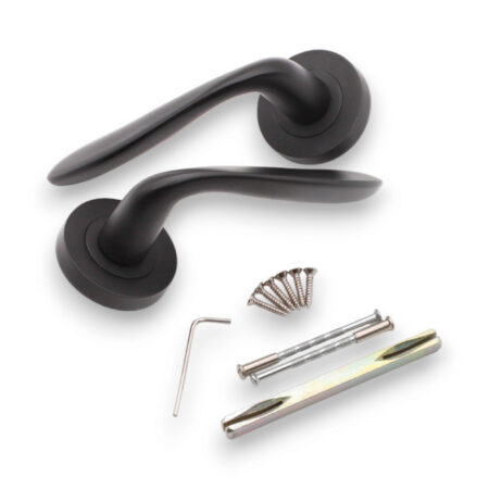 Matt Black Mars Lever Door Handle Set - Image 4