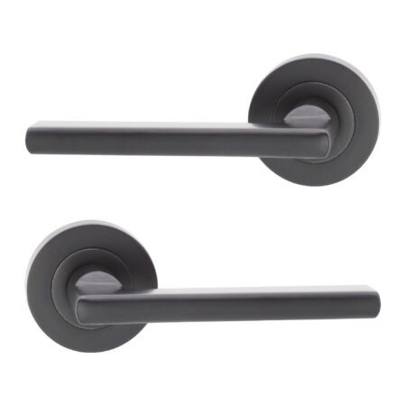 Matt Black Drox Lever Door Handle Set - Image 2