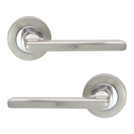 Brass Drox Lever Dual Tone Door Handle Set - Image 2