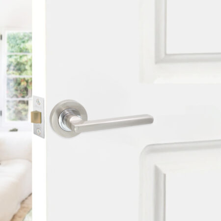 Brass Drox Lever Dual Tone Door Handle Set - Image 3