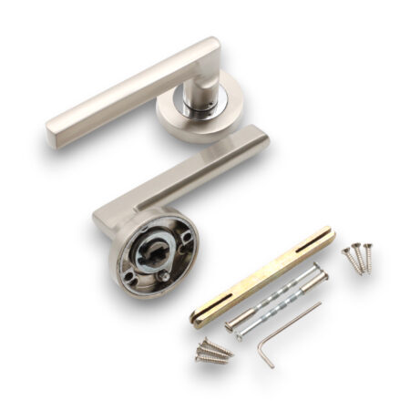 Brass Drox Lever Dual Tone Door Handle Set - Image 4