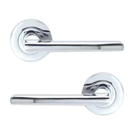 Polished Chrome Drox Lever Door Handle Set - Image 2