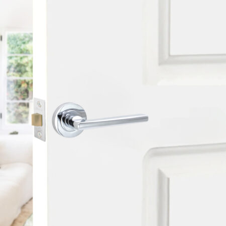 Polished Chrome Drox Lever Door Handle Set - Image 3