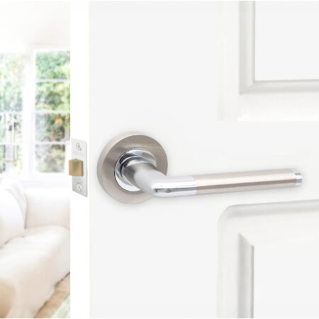 Brass Madrid Lever Dual Tone Door Handle Set - Image 3