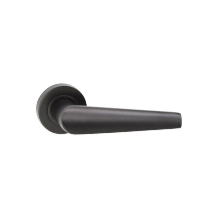 Matt Black Aero Lever on Rose Door Handle Set
