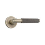 Brass Connaught Lever on Rose Matt Antique Door Handle Set