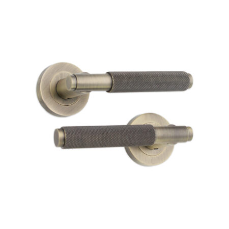 Brass Connaught Lever on Rose Matt Antique Door Handle Set - Image 2