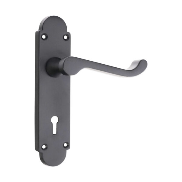 Matt Black Oakley Lock Lever Handle Door Handle Set