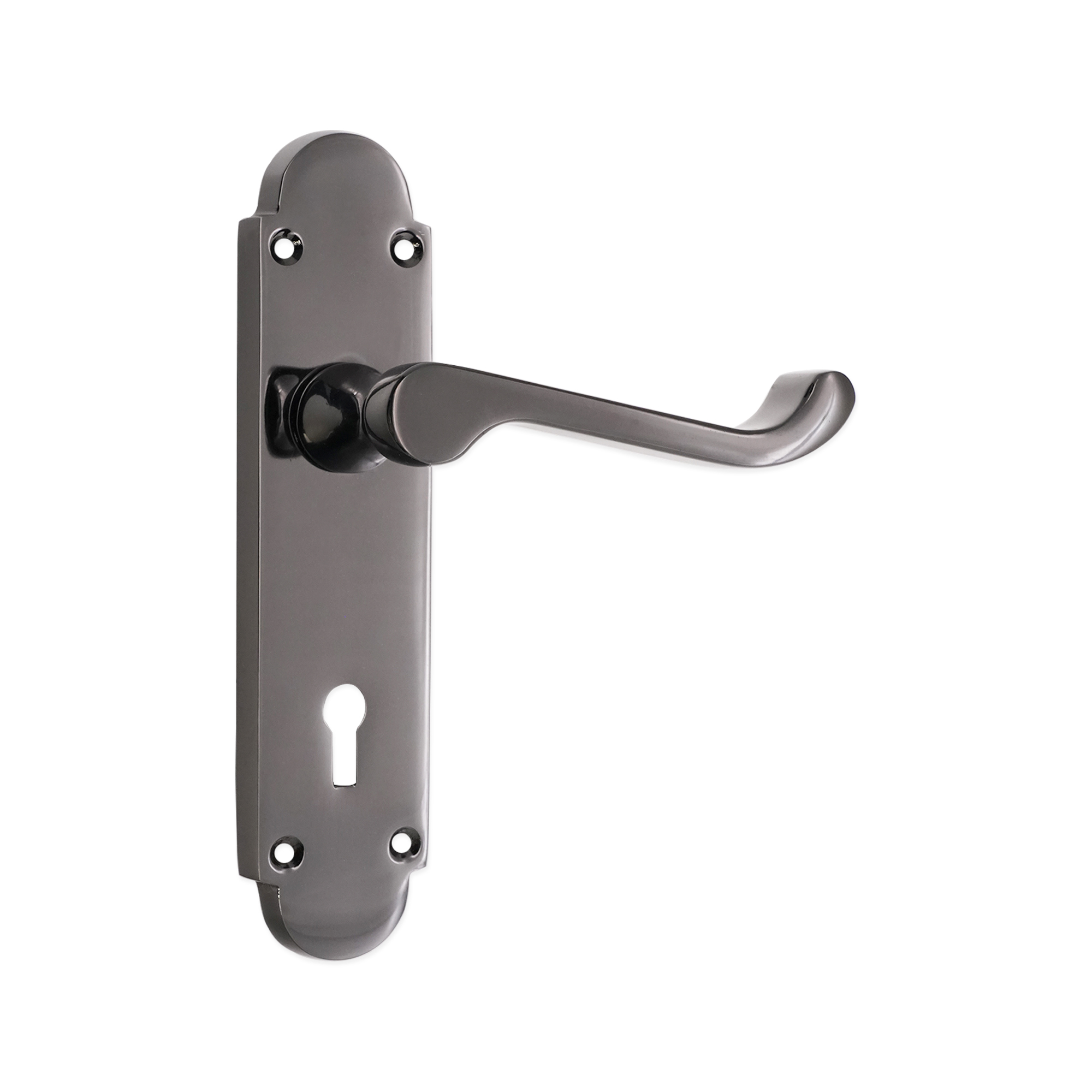SB1401BN_1.jpg Black Nickel Oakley Lock Lever Handle Door Handle Set - Image 1