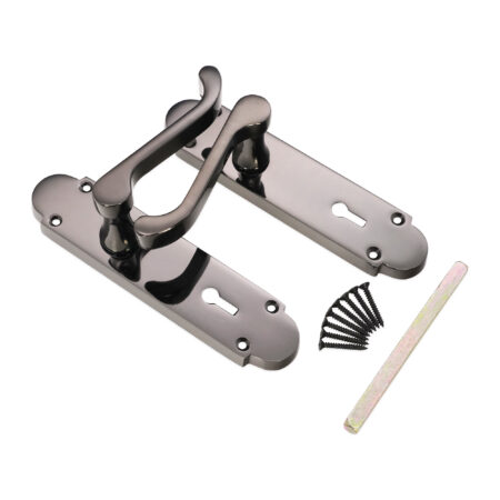 Black Nickel Oakley Lock Lever Handle Door Handle Set - Image 4