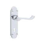 Polished Chrome Oakley Lock Lever Handle Door Handle Set