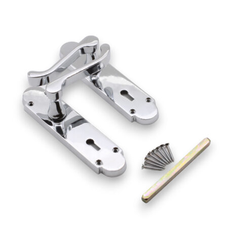 Polished Chrome Oakley Lock Lever Handle Door Handle Set - Image 4