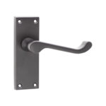 Matt Black Victorian Scroll Latch Lever Handle 115mm Door Handle Set