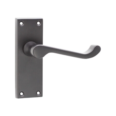 Matt Black Victorian Scroll Latch Lever Handle 115mm Door Handle Set