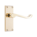 Polished Brass Victorian Scroll Latch Lever Handle 115mm Door Handle Set