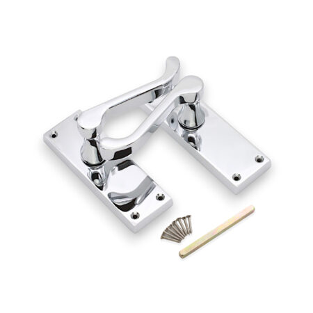 Polished Chrome Victorian Scroll Latch Lever Handle 115mm Door Handle Set - Image 4