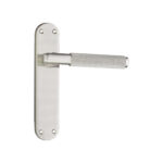 Connaught Knurled Lever on Backplate Latch Satin Nickel