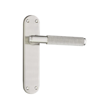 Connaught Knurled Lever on Backplate Latch Satin Nickel