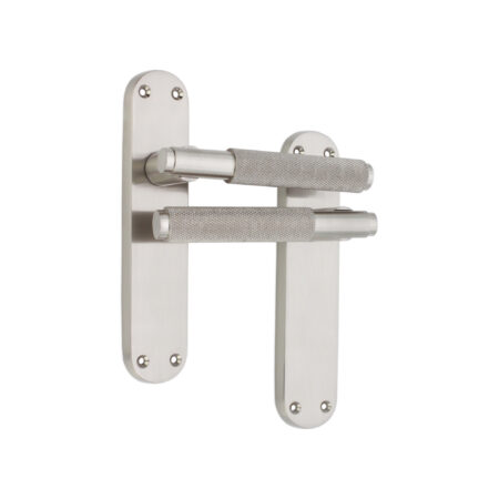 Connaught Knurled Lever on Backplate Latch Satin Nickel - Image 2