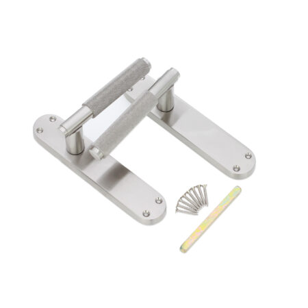 Connaught Knurled Lever on Backplate Latch Satin Nickel - Image 4