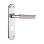 Connaught Knurled Lever on Backplate Lock Satin Nickel