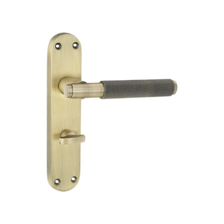 Spira Brass Brass Connaught Knurled Lever on Backplate Privacy Matt Antique Door Handle Set