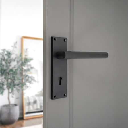 Jura Lever on Backplate Lock Matt Black - Image 2