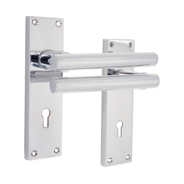 Jura Lever on Backplate Lock Polished Chrome